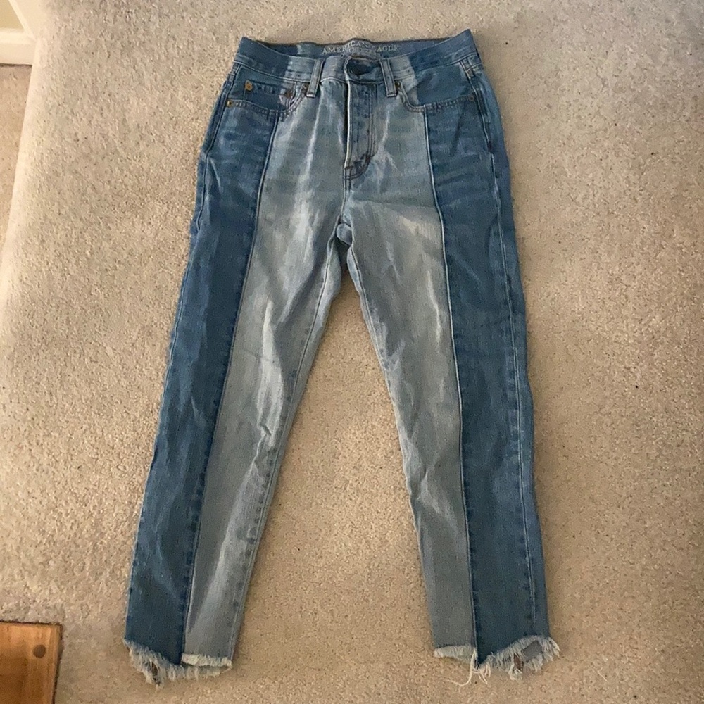 American Eagle Vintage High-Rise Two-Toned Jeans